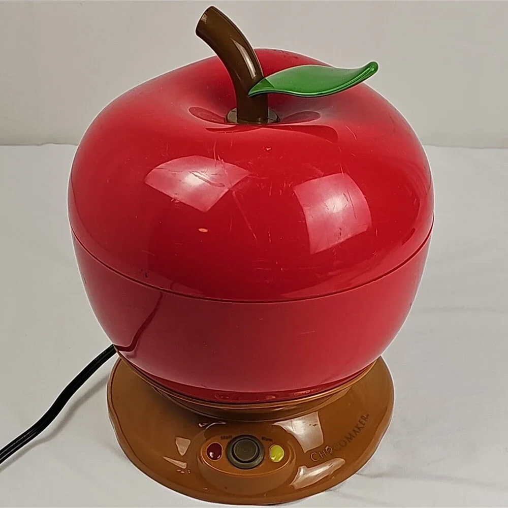ChocoMaker Apple Dipper 9820 Electric Fondue Pot Red Apple Tested Working